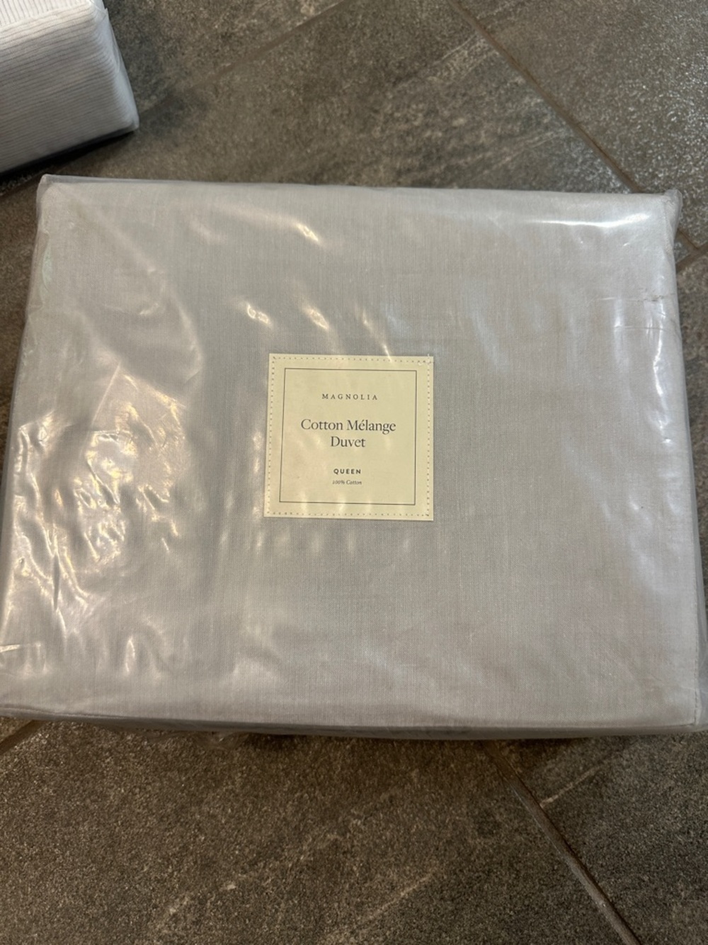 NWT Magnolia Home Cotton Melange Duvet Cover-Dove Color-Queen/Full